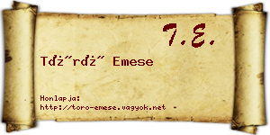 Törő Emese névjegykártya